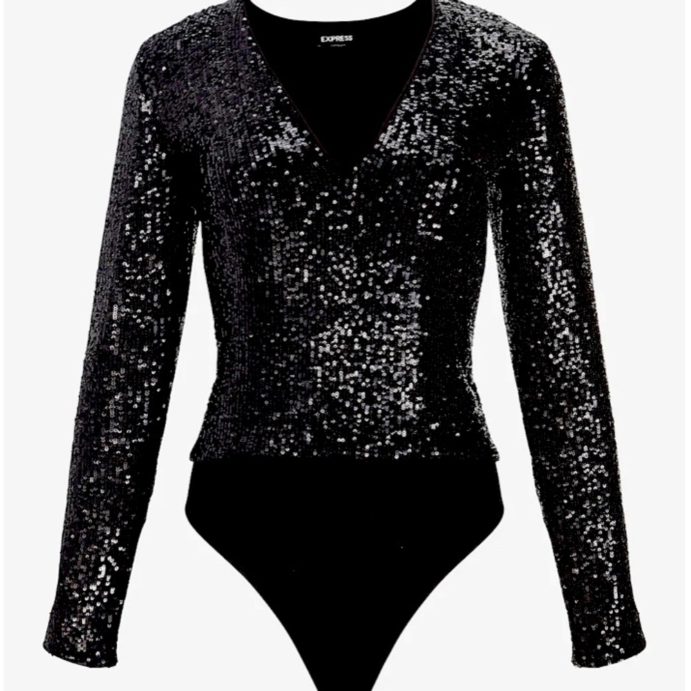 Strong Shoulder Sequins Bodysuit